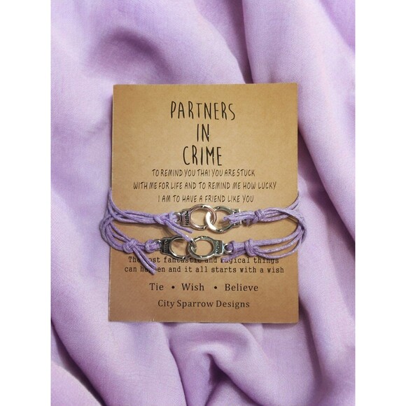 2-pcs. Partners In Crime Friendship Bracelet Set - Picture 3 of 3
